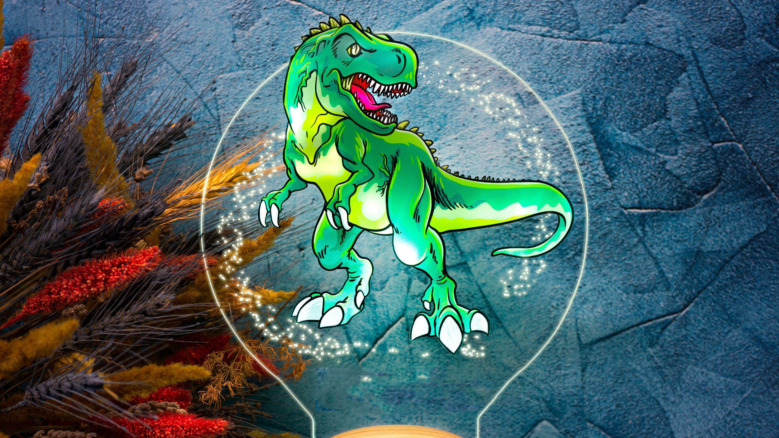 Een gloeiende dinosaurus